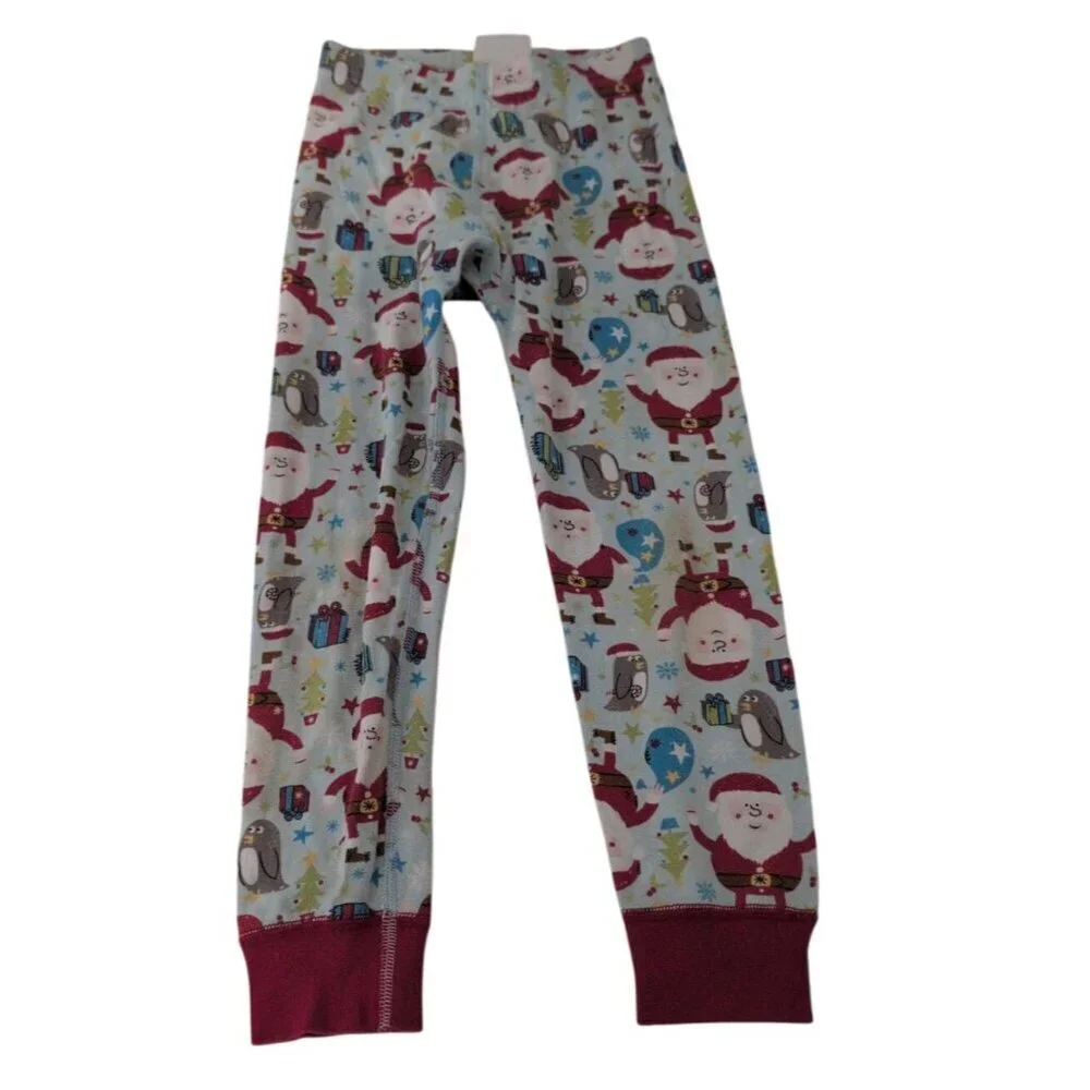 Hanna Andersson 110 Santa Pajama Set Kid Size 5 Organic Cotton Christmas Penguin